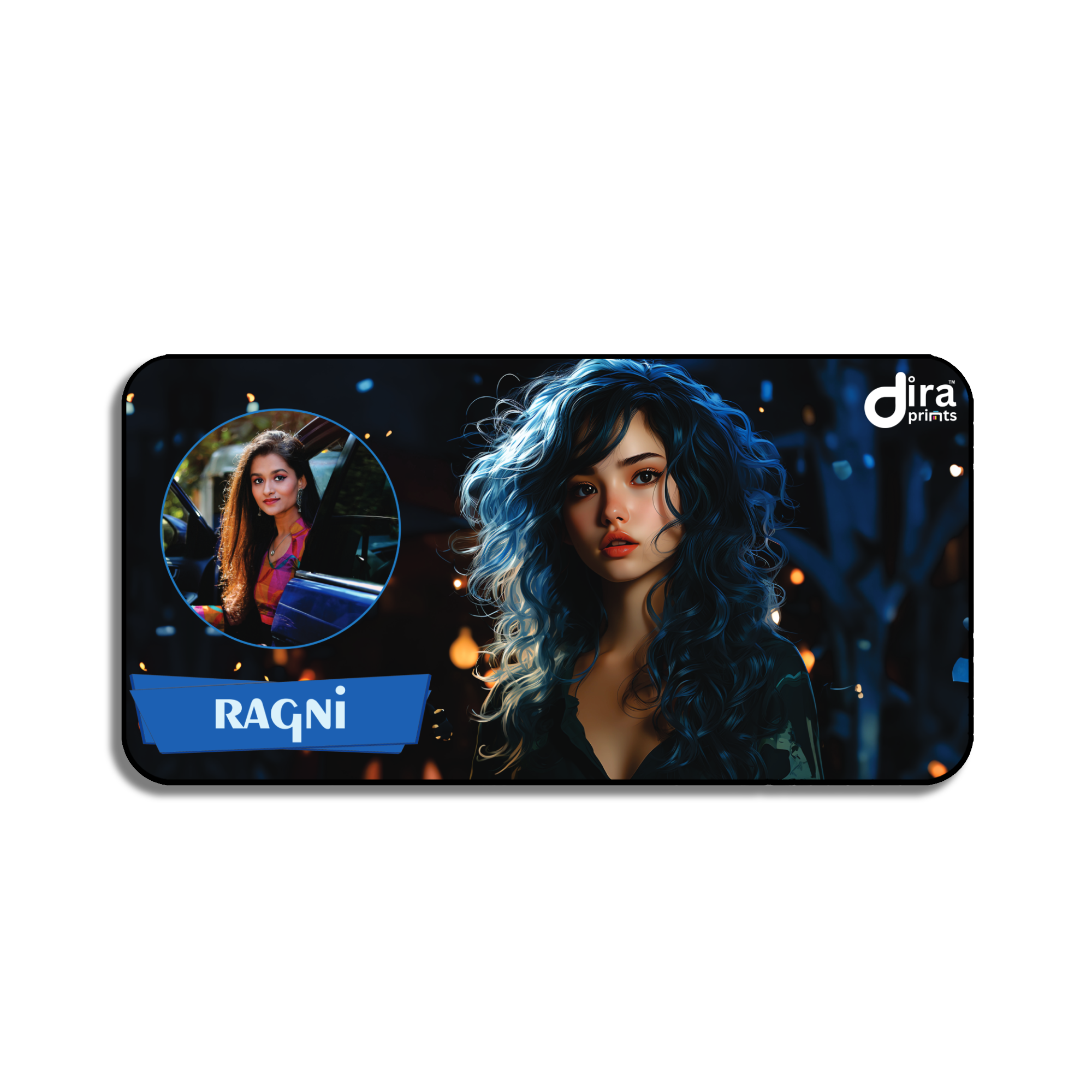 Personalized Girl Anime Desk Mat | Custom Photo Cheerful Girl Anime Desk Mat by Diraprints